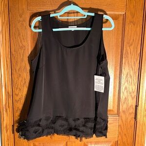 Lightweight sheer fabric 
4” wide fringe hem